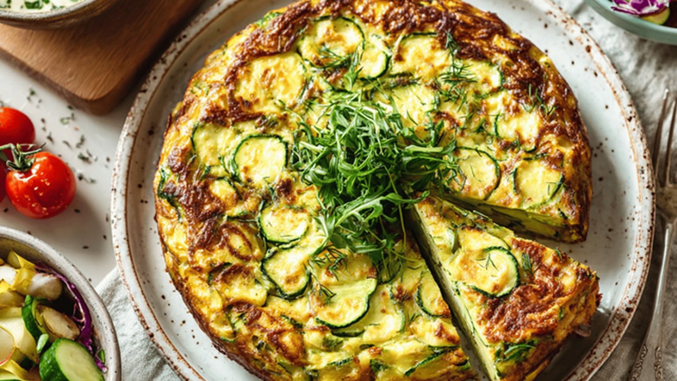 Slaný cuketový koláč se sýrem a bylinkami