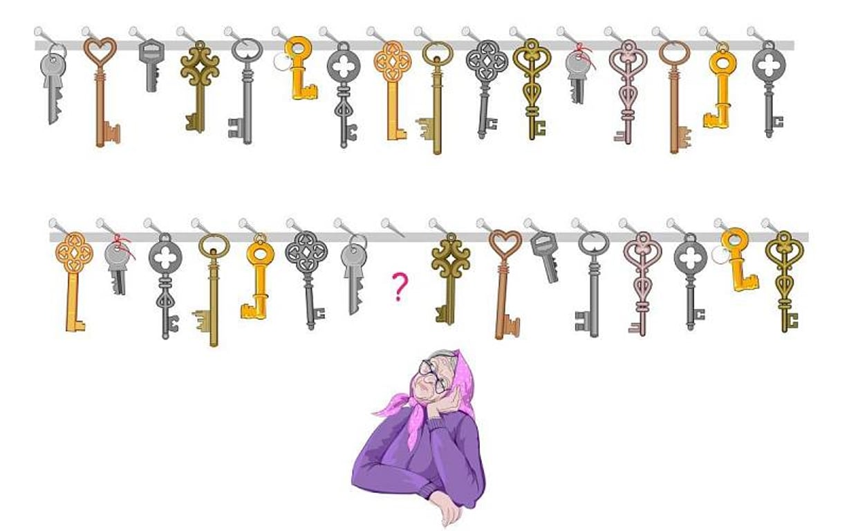 Jaký klíč je na horním věšáku a na spodním ne?