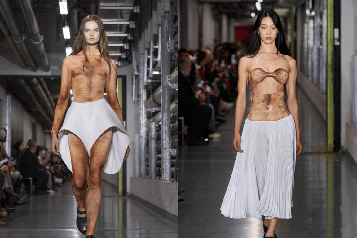 Módní bizár: kolekce s mužským ochlupením a pánským přirozením šokovala Paris Fashion Week