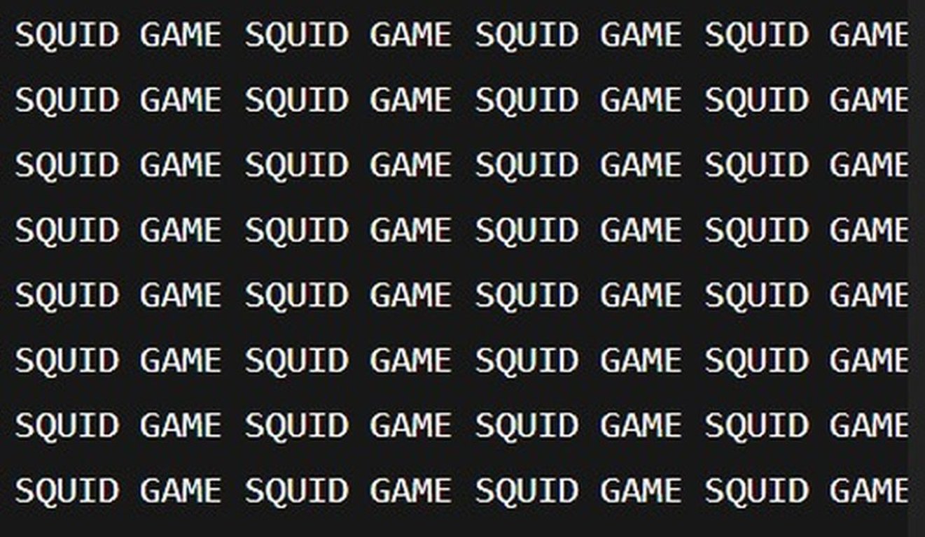 Optická hádanka Squid Game: Najděte do 7 sekund špatně napsaný název seriálu