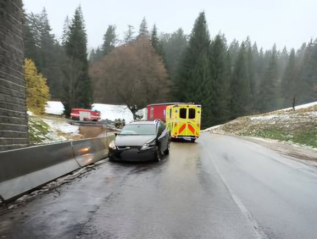 Silnici u Kubovy Hutě zcela zablokovala nehoda osobního a nákladního automobilu