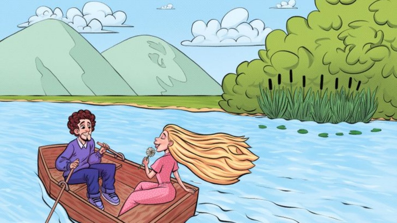 Romantická projížďka na lodičce skrývá tajemství. Z krajiny hledí tváře, kterých si všimnou jen ti nejpozornější