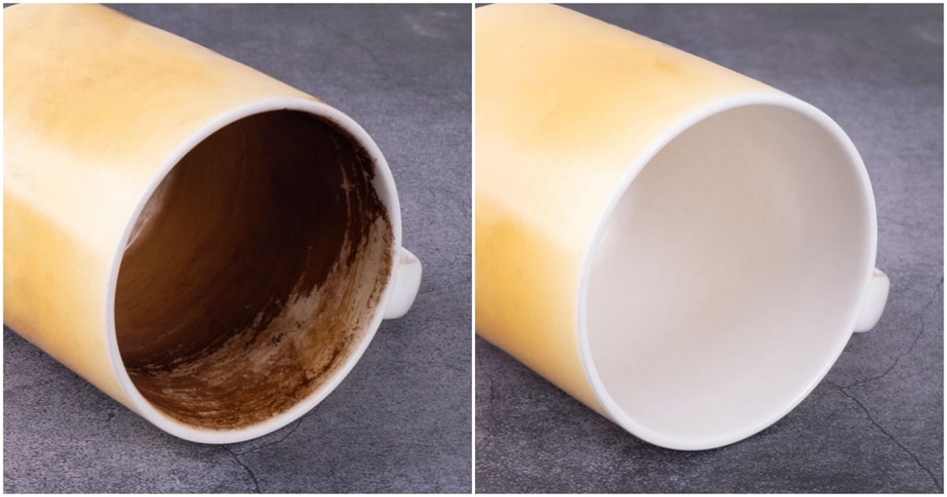 Zabarvené hrnky od čaje či kávy zmizí během chvilky. Zubní pasta funguje překvapivě dobře