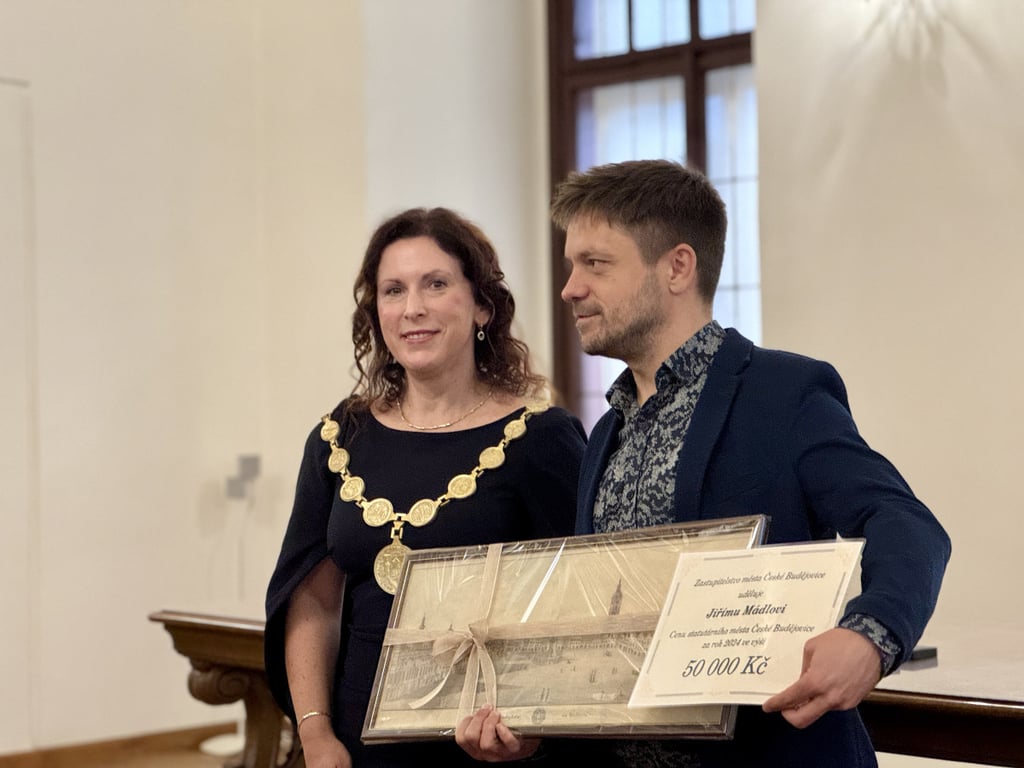 Jiří Mádl převzal Cenu města, v proslovu zavzpomínal na své dětství v Budějovicích