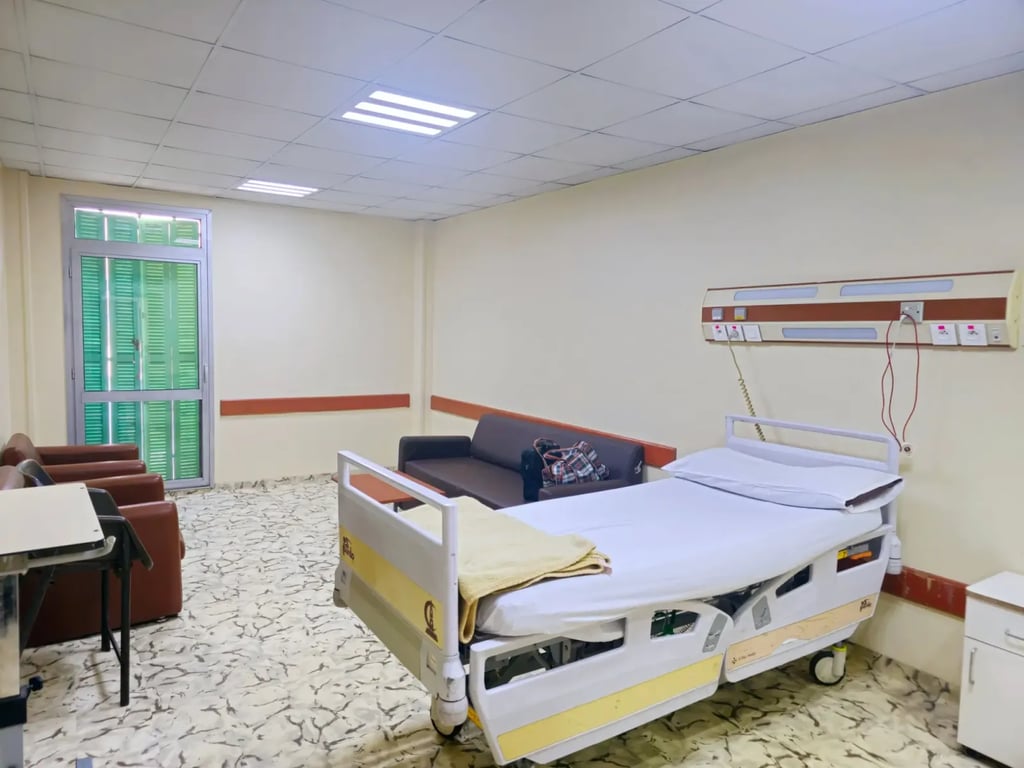 pokoj na soukromé klinice v Egyptě