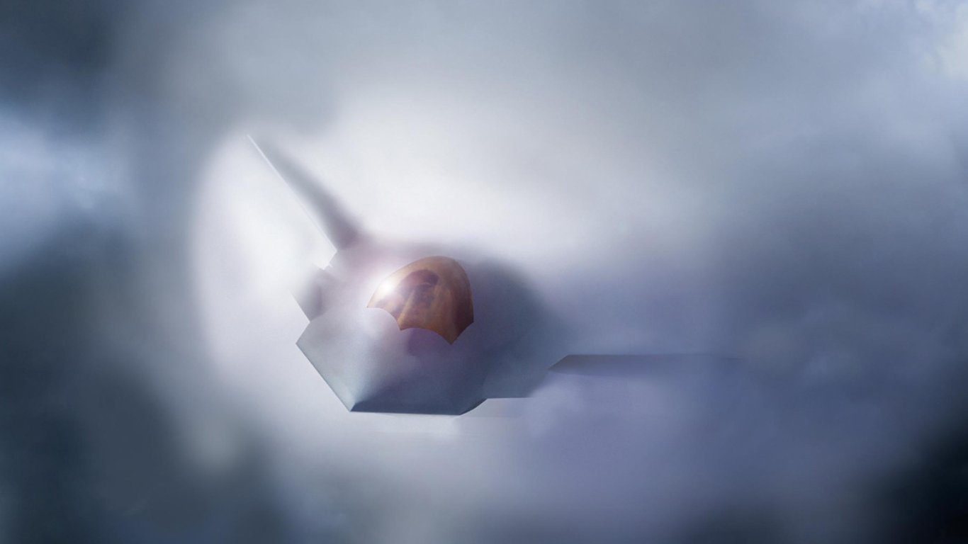 Animace F-47 v mracích