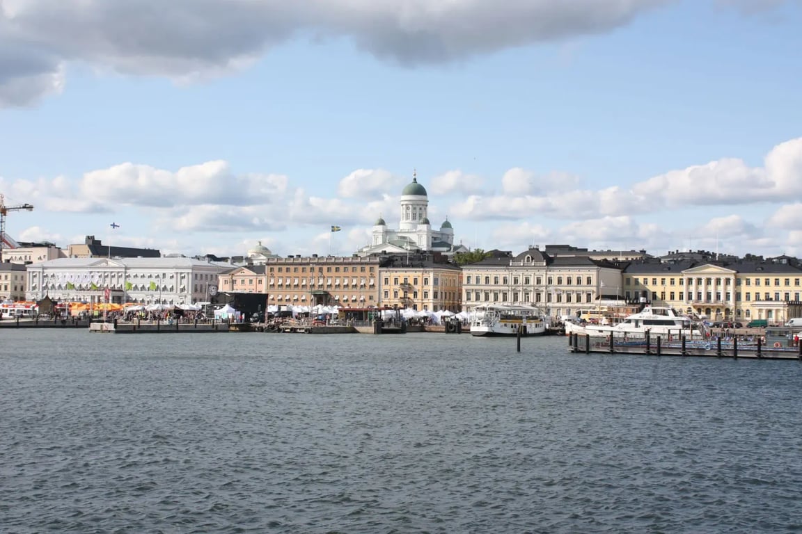 Letecký pohled na město Helsinky