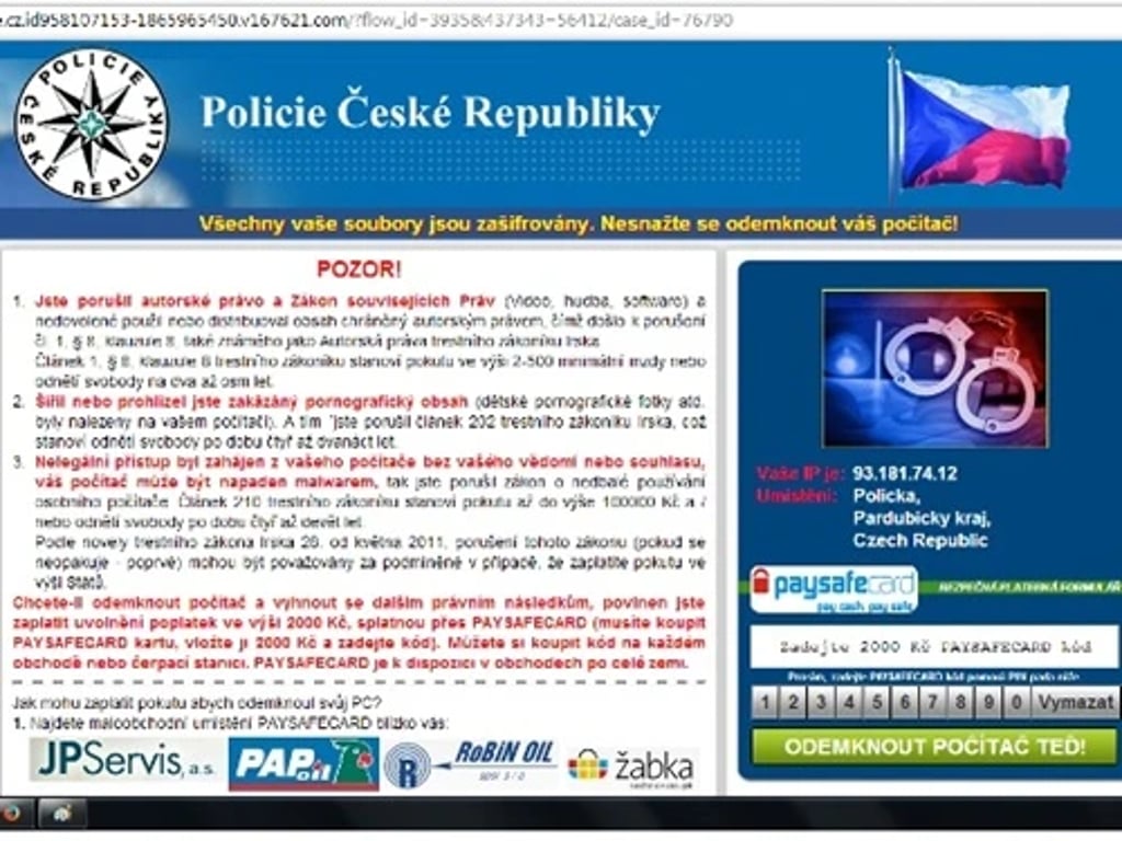 Varování od falešné Policie ČR