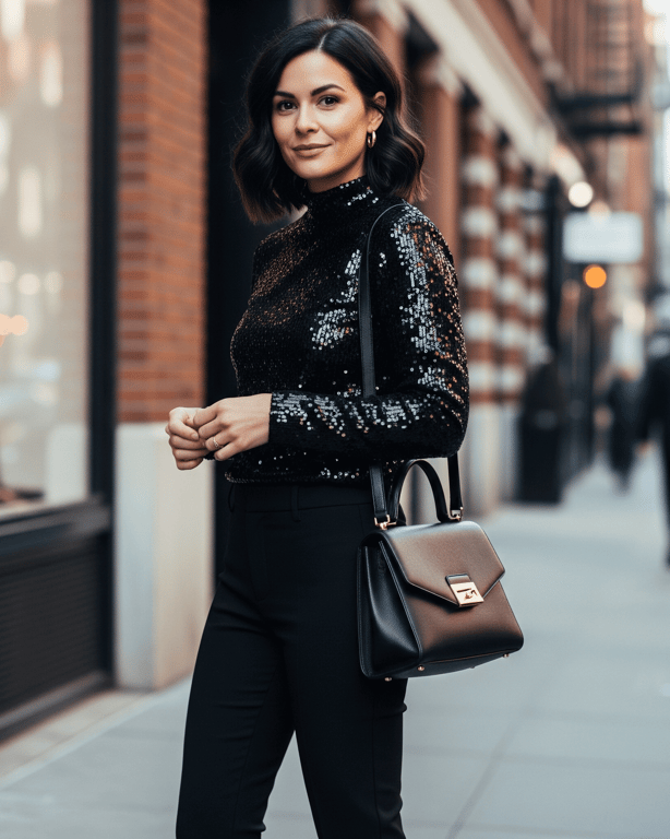 Žena v monochromatickém outfitu