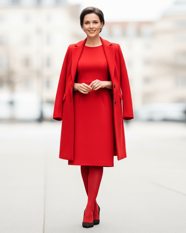 Žena v monochromatickém outfitu