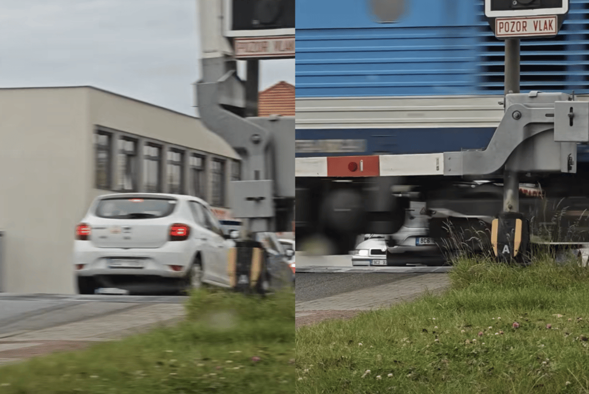 Vjela na koleje, kde ji uvěznily závory. Od neštěstí ženu zachránily centimetry