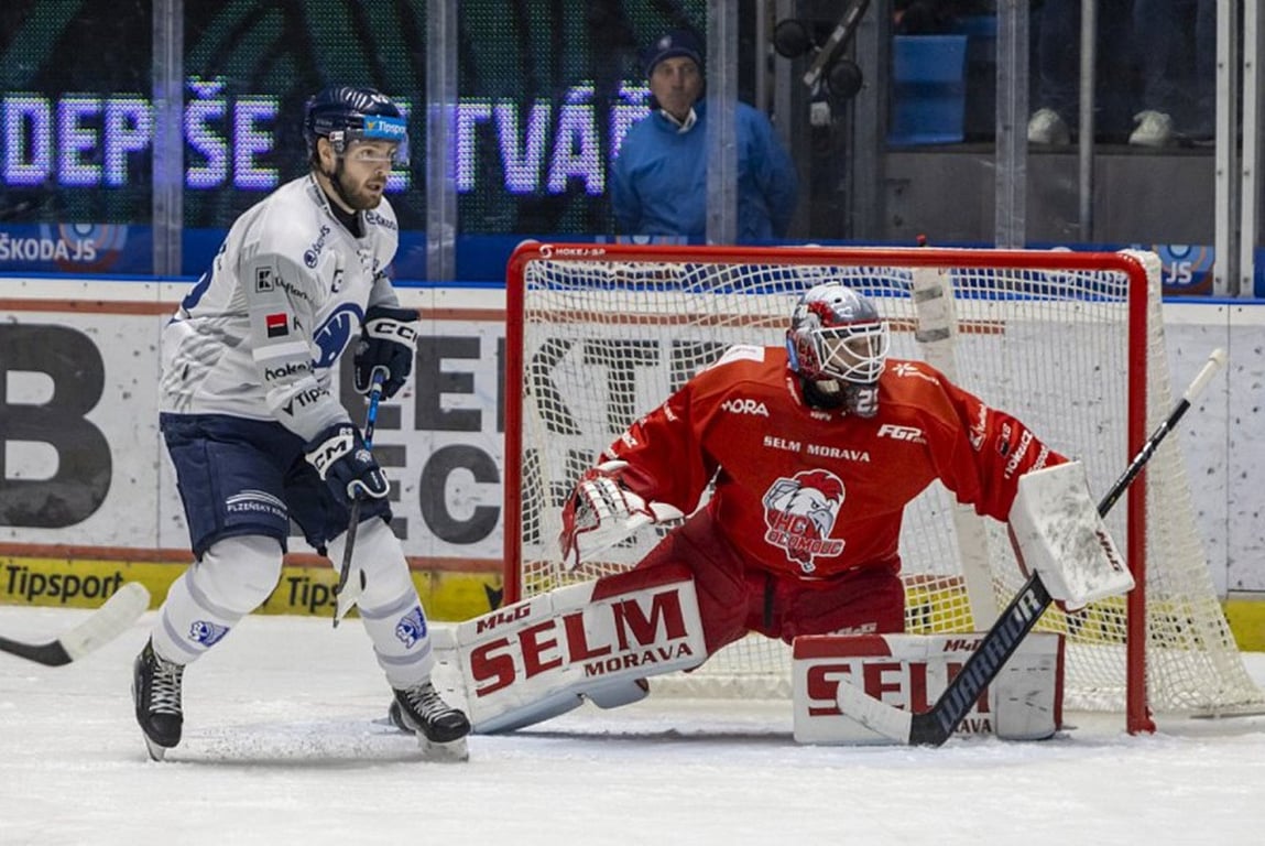Hokejisté Plzně podlehli Olomouci 3:2, během zápasu přitom dvakrát vedli