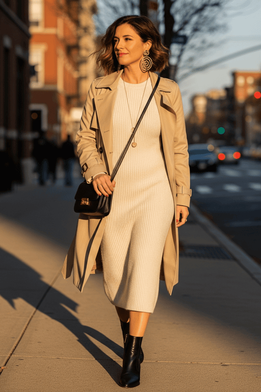 Žena ve stylovém outfitu