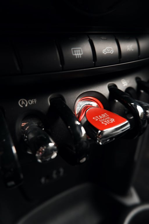 black car stereo turned on in close up photography