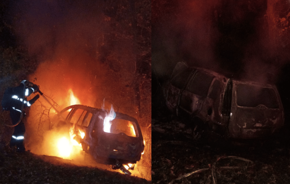 Auto začalo po nárazu hořet. Zranění mladíci se z něj dostali ven včas