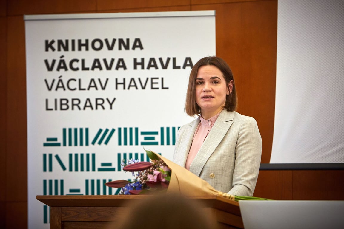 Cichanouská ocenila Fialovu vládu za postoj k Lukašenkovi. Zmínila i odkaz Havla