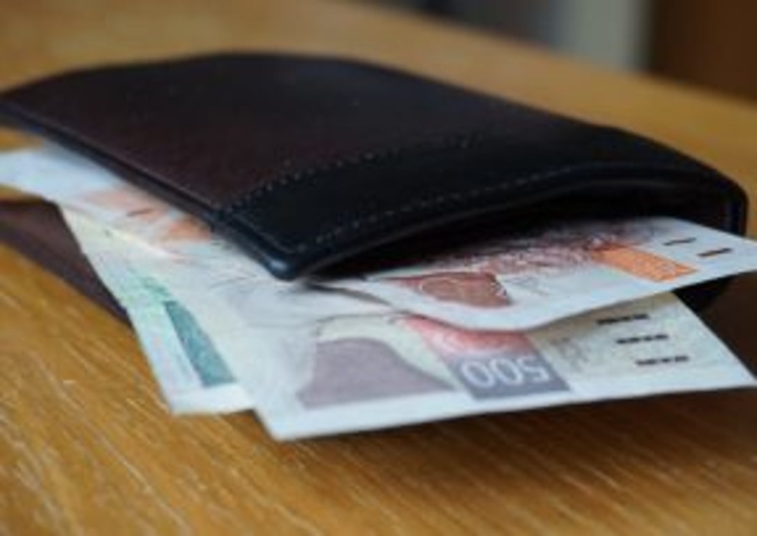 peněženka s penězi