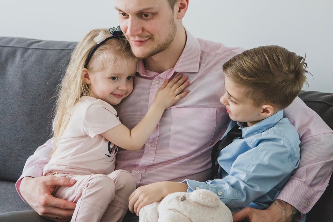 Fotografie táty s dětmi