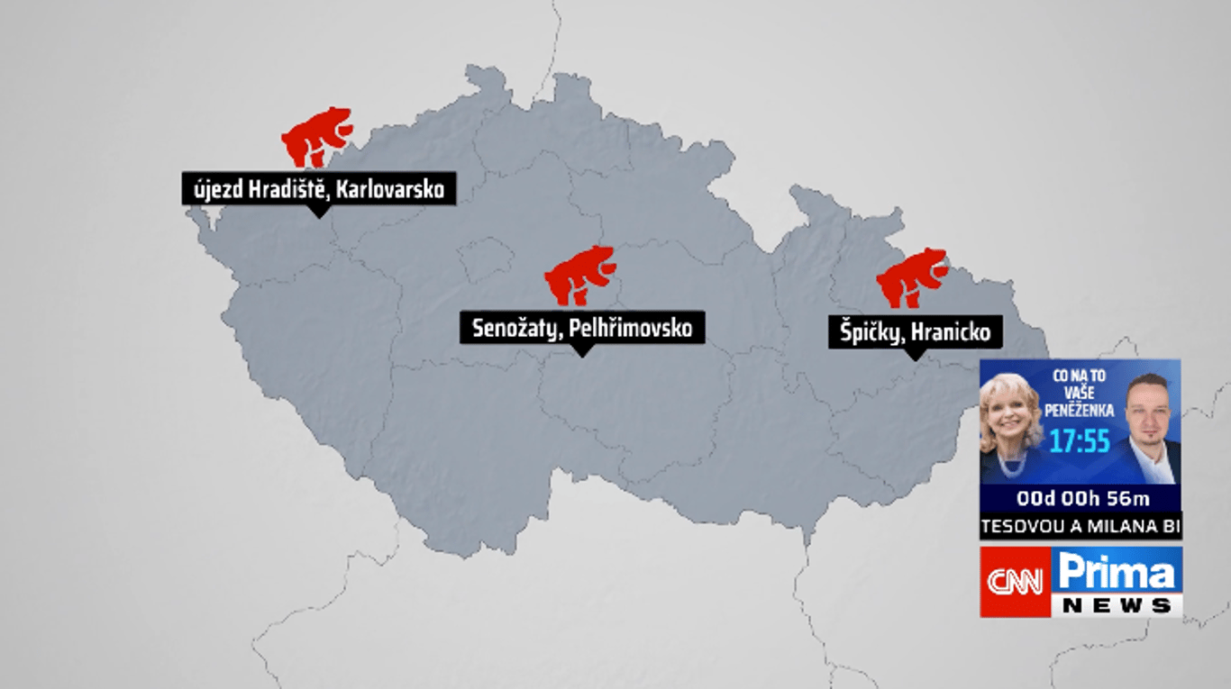 Výskyt medvěda u nás