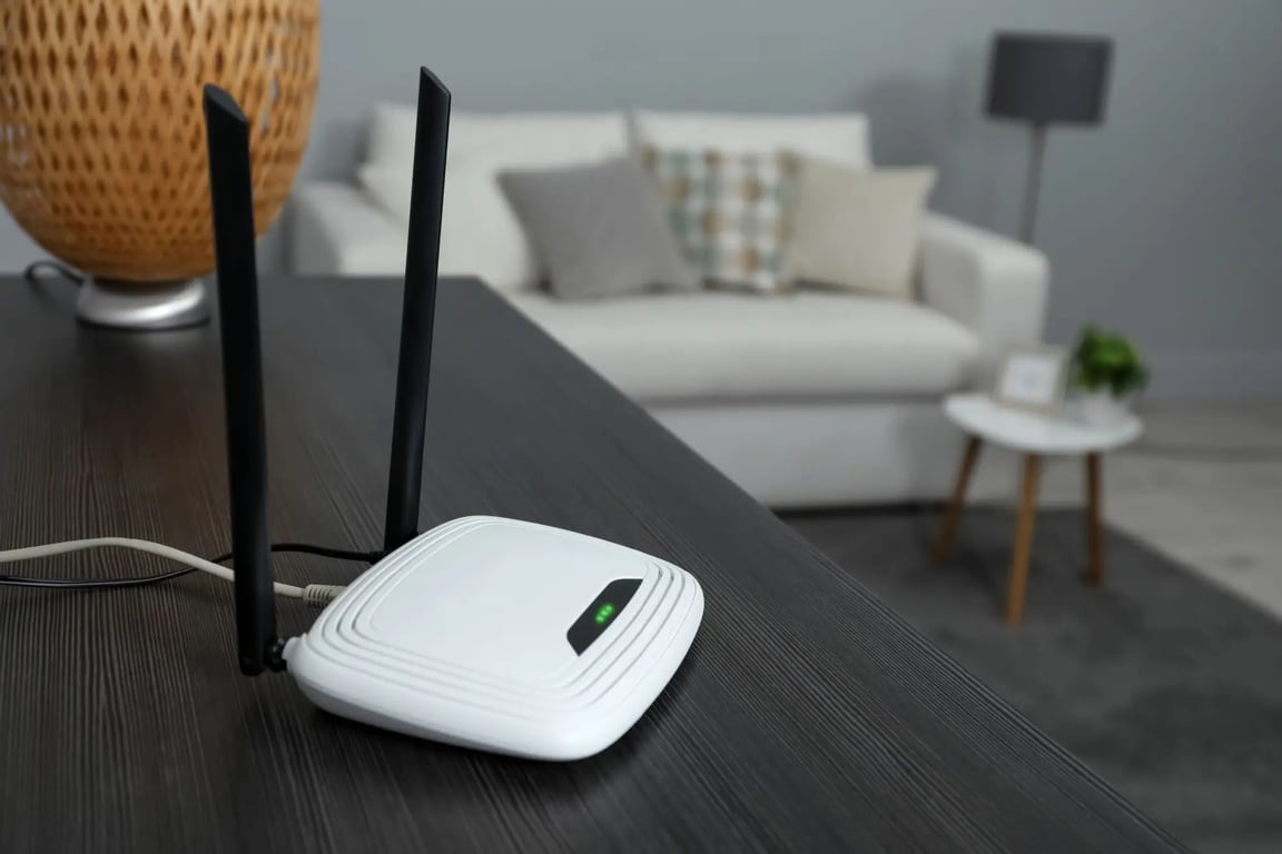 Router na stolku
