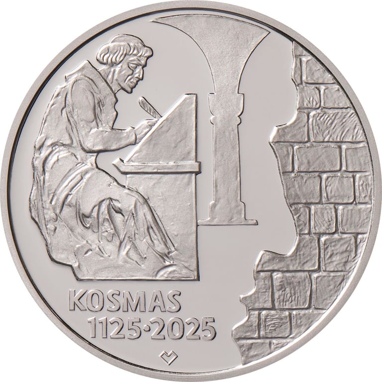 Kronikář Kosmas má svou dvousetkorunu. ČNB vydává stříbrnou minci s jeho portrétem