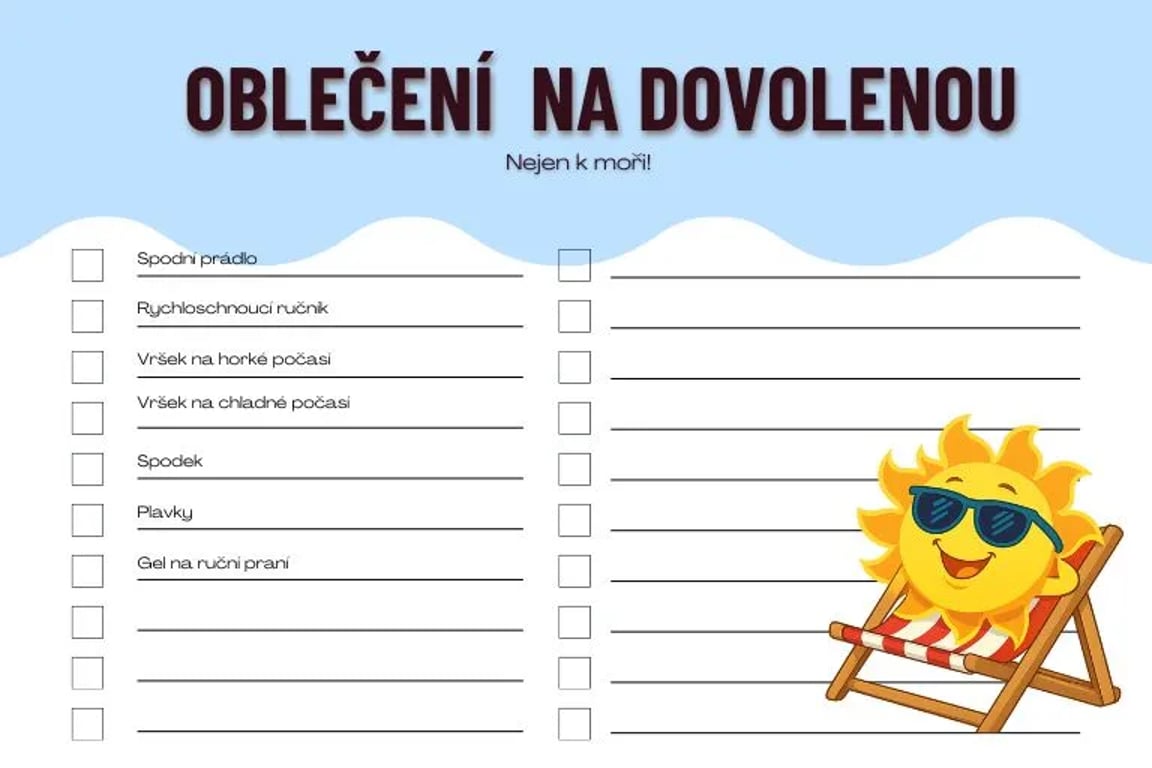 Kolik oblečení na týden k moři?