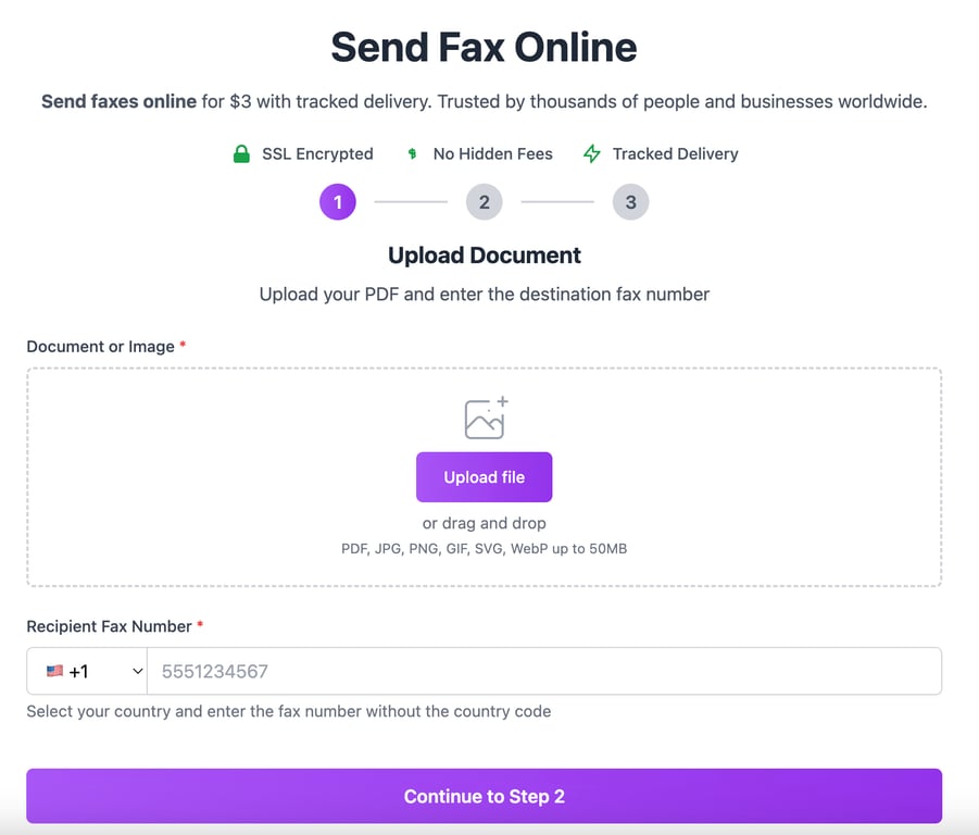 FaxZen web app screenshot