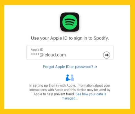 login with Apple ID - log in Spotify- how to Spotify