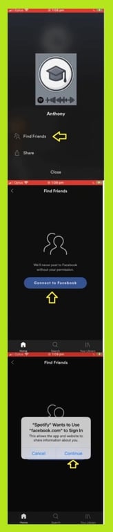 connect to your Facebook friends Spotify - follow and add friends on Spotify - How to Spotify