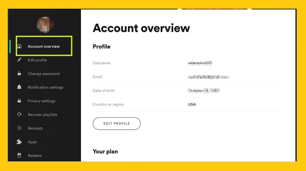 account overview Spotify - log in Spotify- how to Spotify