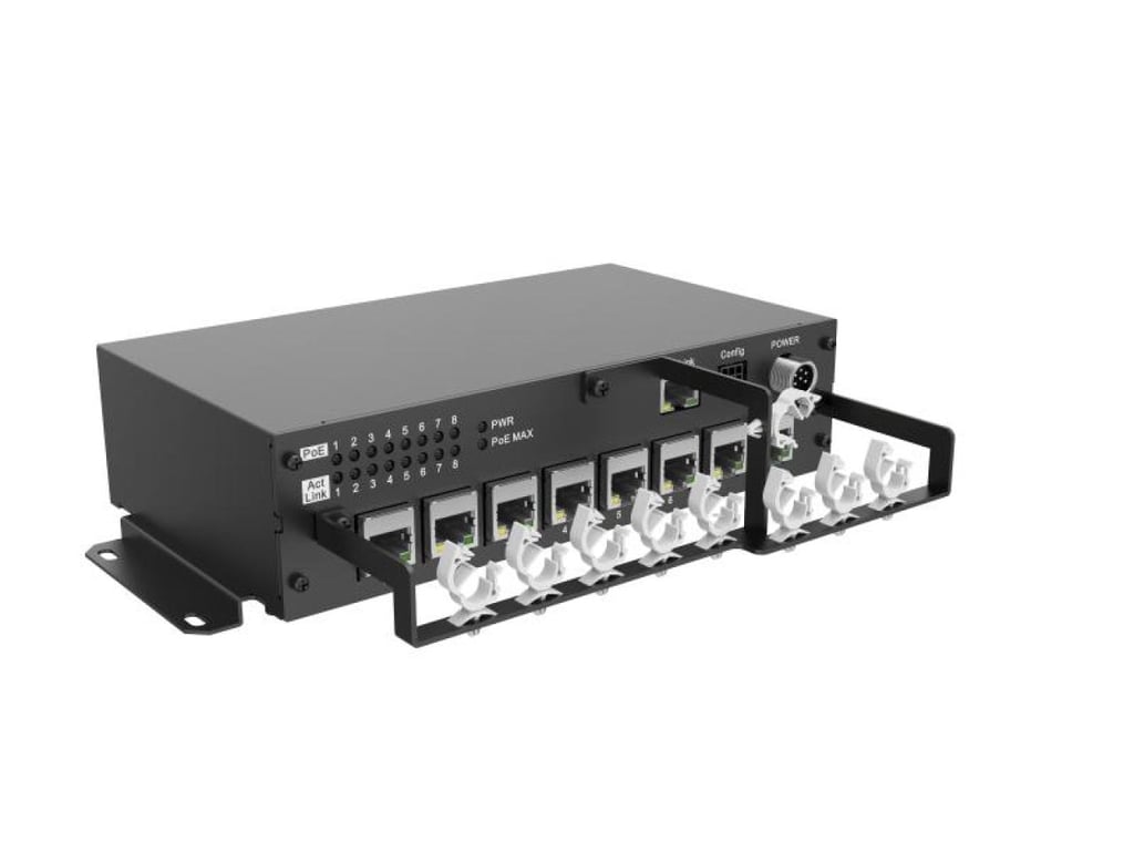Ethernet anahtarı,RJ45,ACC,8 portlu 100M POE,1 portlu 1000M uplink,DC9~36V,-20~75°C