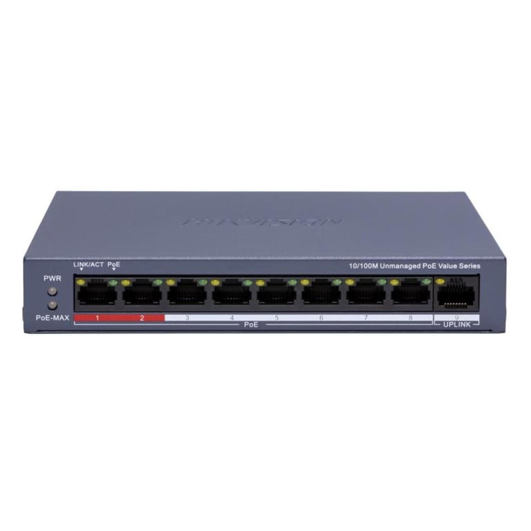 8 Portlu Hızlı Ethernet Yönetilmeyen PoE Switch