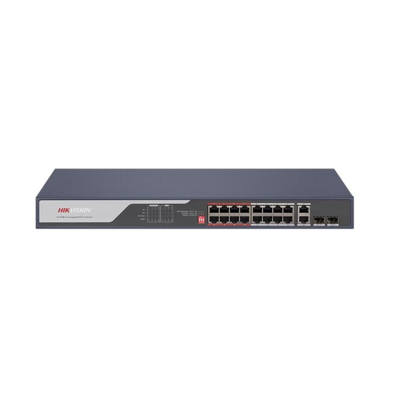 16 Portlu Hızlı Ethernet Yönetilmeyen PoE Switch
