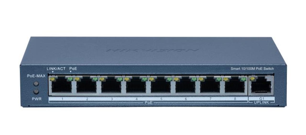 8 Portlu Hızlı Ethernet Akıllı PoE Switch