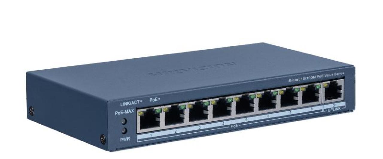 8 Portlu Hızlı Ethernet Akıllı PoE Switch