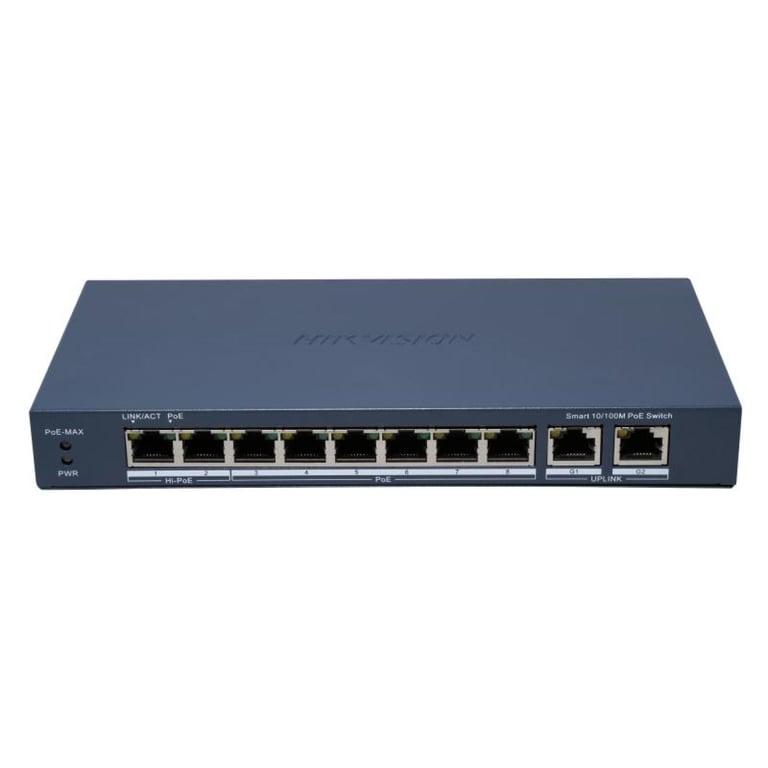 8 Portlu Hızlı Ethernet Akıllı PoE Switch
