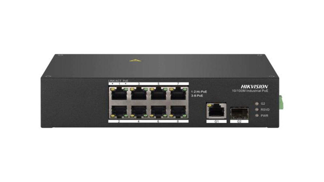8 Portlu Hızlı Ethernet Yönetilmeyen Endüstriyel Hi-PoE Switch