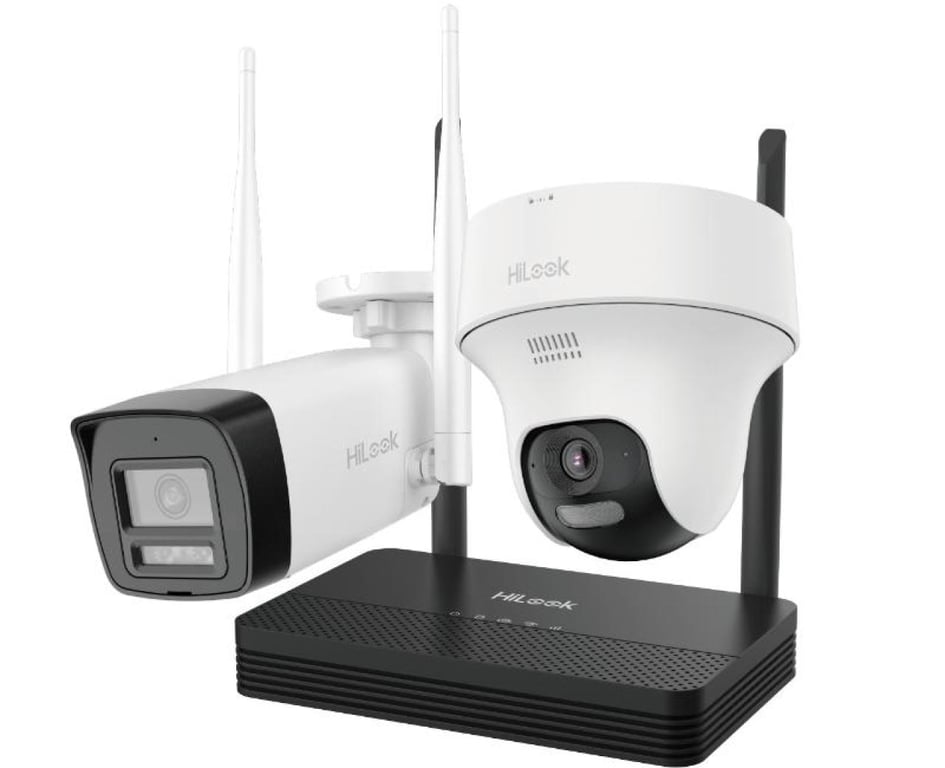 HiLook 2MP H.265 Tek Bullet + Bir turret WiFi NVS Kiti