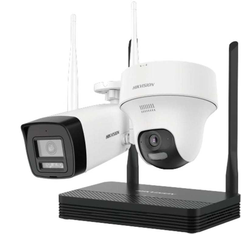 4MP H.265 Bir Bullet + Bir turret WiFi NVS Kiti