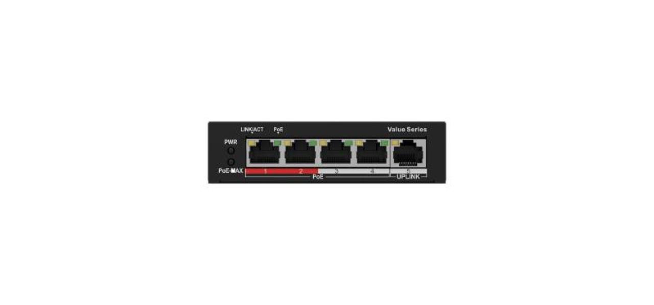 4 Portlu Hızlı Ethernet Yönetilmeyen PoE Switch