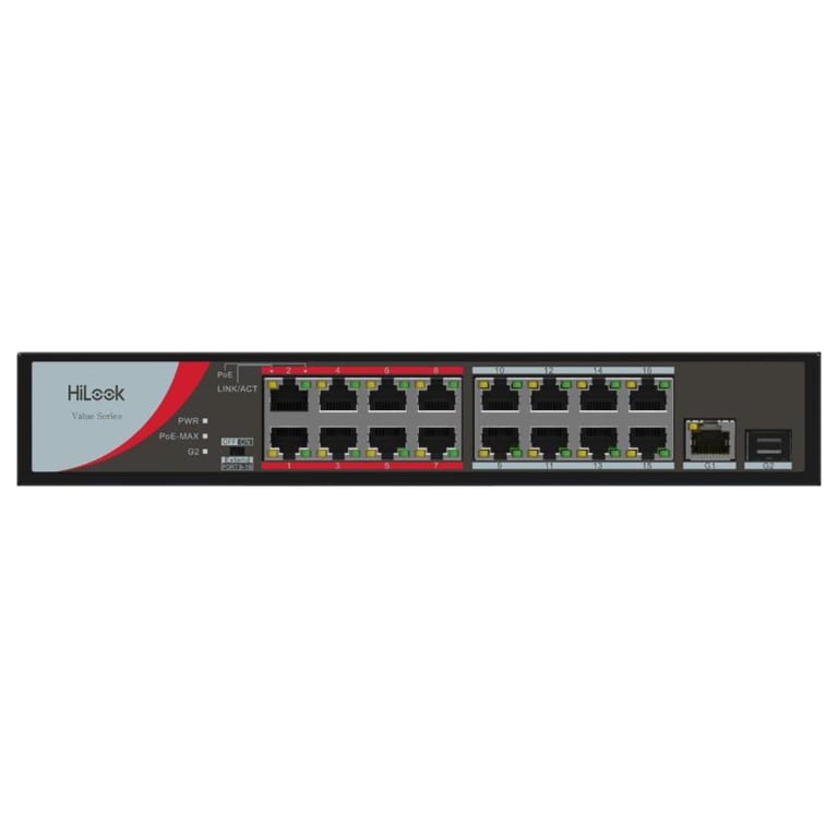 16 Portlu Hızlı Ethernet Yönetilmeyen PoE Switch