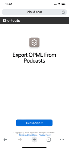 Export Apple Podcast Subscription List to OPML
