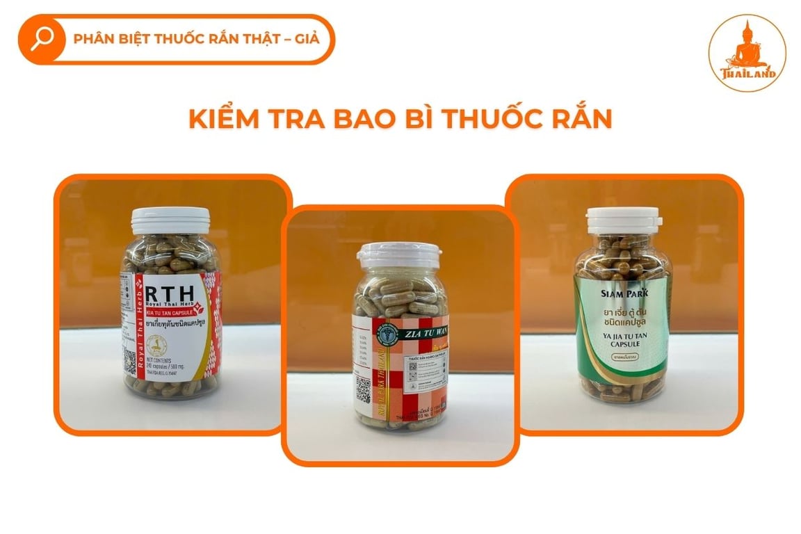 Phân biệt thuốc rắn Thái Lan thật – giả bằng cách quan sát bao bì