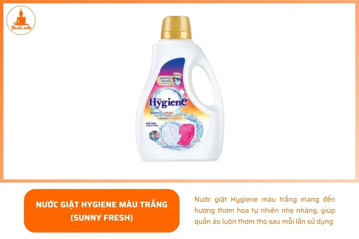nước giặt Hygiene màu trắng còn mang đến hương thơm hoa tự nhiên nhẹ nhàng