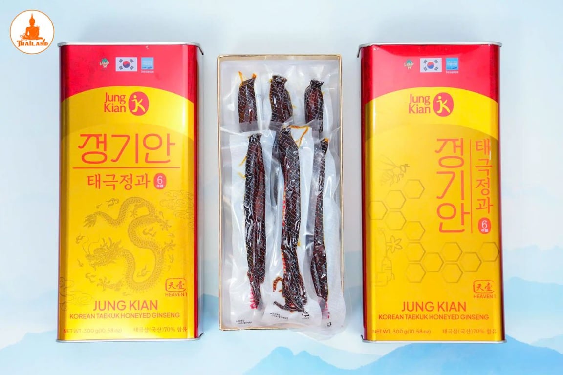 Thiên Sâm Tẩm Mật Ong Jung Kian có thể dùng trực tiếp hoặc hãm trà