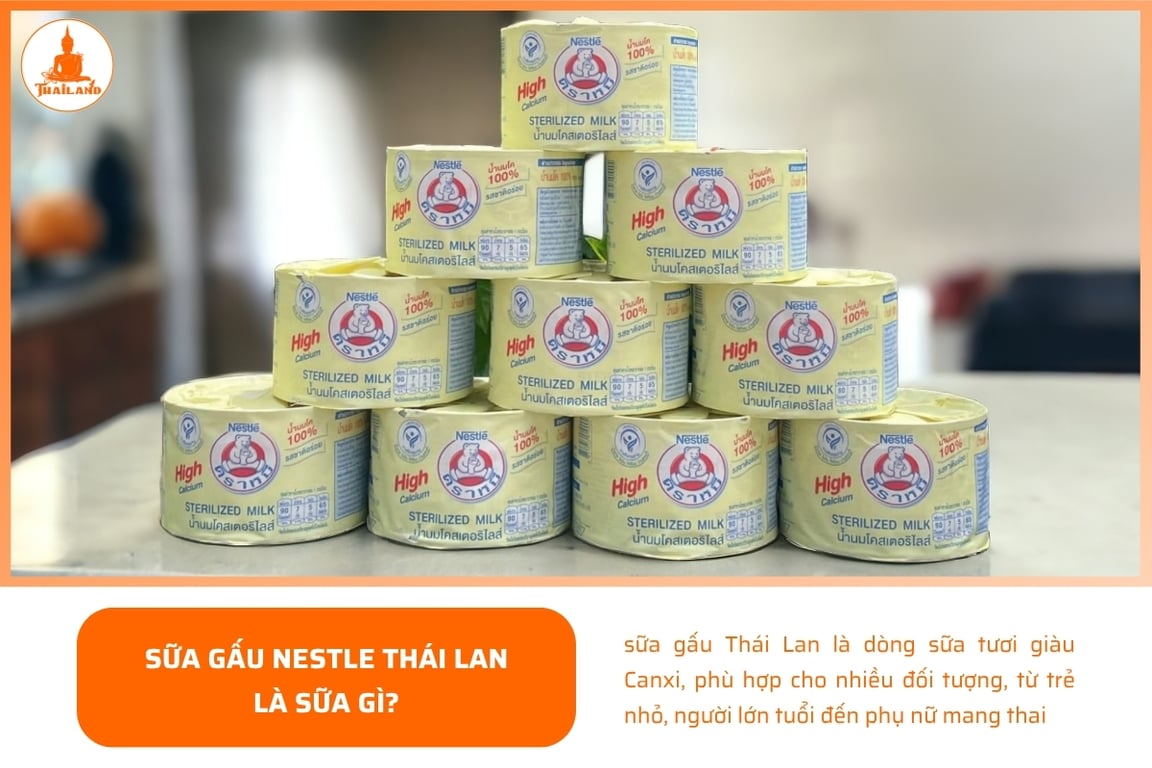 sữa gấu Nestle Thái Lan là dòng sữa tươi giàu Canxi
