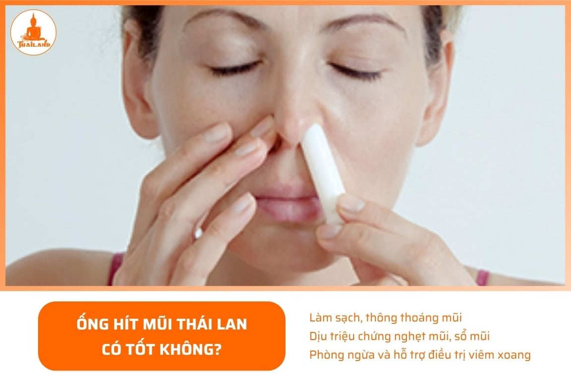 Ống hít mũi Thái Lan giúp làm sạch và thông thoáng mũi