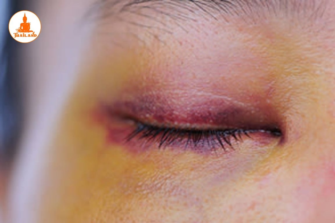 vết bầm tím ở mắt không quá nguy hiểm và có thể tự mờ dần sau khoảng 1–2 tuần