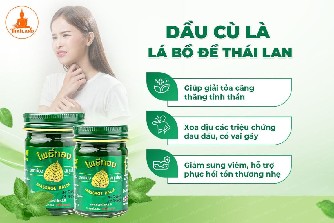 Dầu cù là lá bồ đề giúp giảm đau nhức hiệu quả