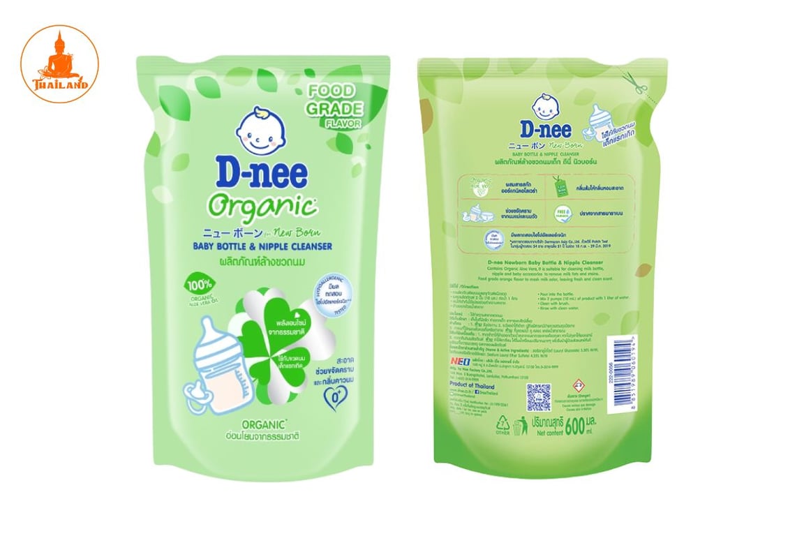 D-nee Organic có khả năng loại bỏ nhanh các vết cặn, dầu mỡ và protein bám trên bình sữa